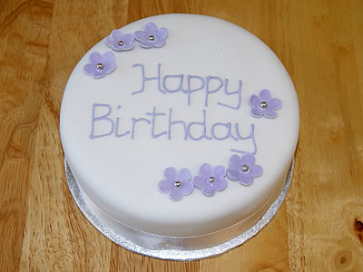 Birthday Cake with Sugar Flowers